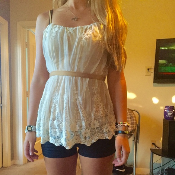 Tan and Lace Top from Wet Seal