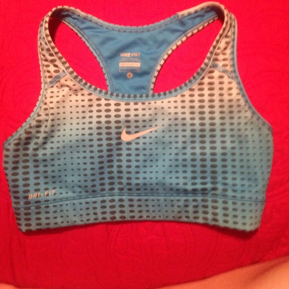Ombré white to blue Nike Dri-Fit Sports Bra