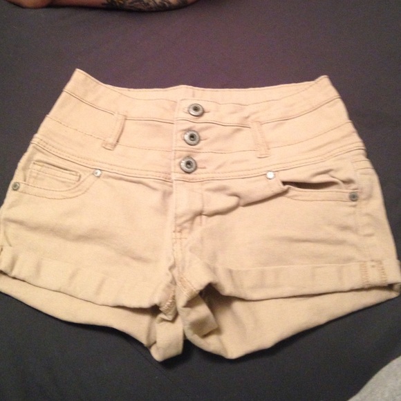 High waisted denim shorts
