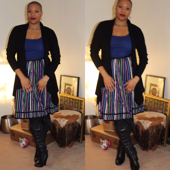 Lux stripped midi skirt - Picture 1 of 3