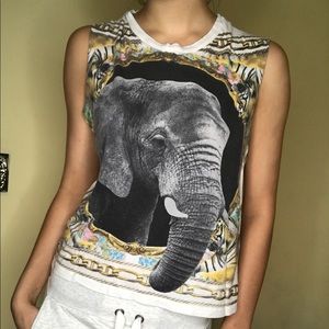 URBAN OUTFITTERS ELEPHANT GRAPHIC MUSCLE TEE