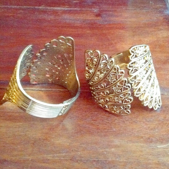 Set of Two Filigree Hinge Cuffs