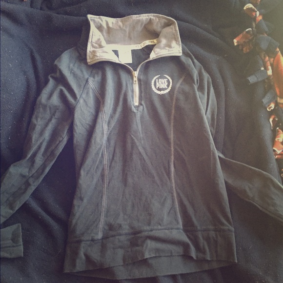PINK black half zip Top