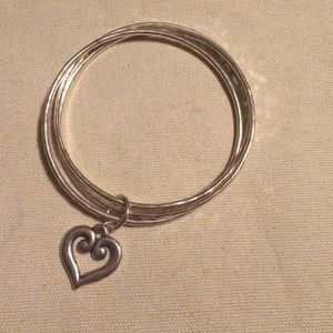 James Avery linked bangle bracelets w/ heart charm