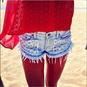 LF CarMar studded shorts