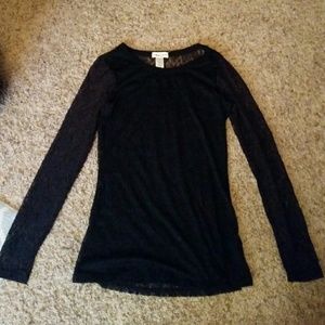 Women's long sleeve half lace