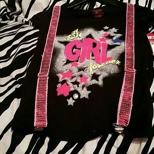 Black stylish girls glittery tee shirt