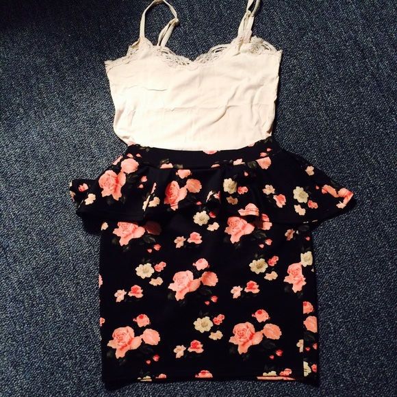 Gypsy Warrior Pink Floral Black Skirt!!!