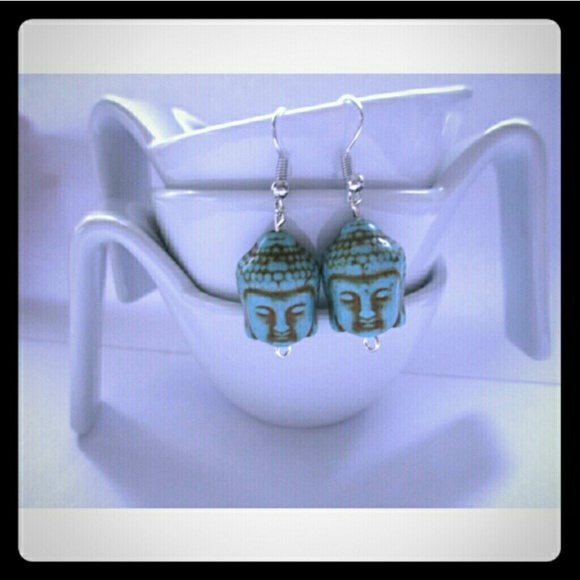 Handmade Buddha Turquoise Earrings