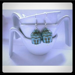 Handmade Buddha Turquoise Earrings
