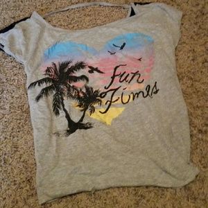 Graphic Tee w/ lace back