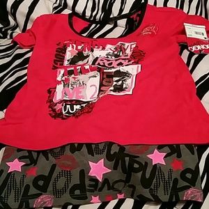 Girls stylish red shirt 2 in 1