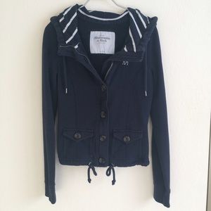 Abercrombie & Fitch navy stripe hoodie
