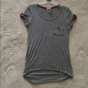 Grey hi-low shirt ;skinny green cargo pant bundle