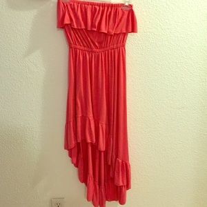 Strapless Summer coral dress