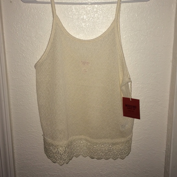 White cropped/laced tank