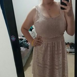 Beige lace dress