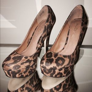ALDO leopard heels pumps platforms