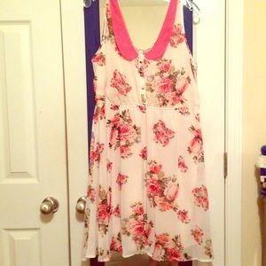 2X White sundress with pink roses from Target