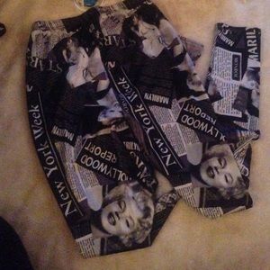 Marilyn Monroe/ newspaper leggings
