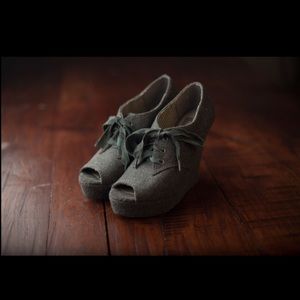 BC Footwear peep toe wedges