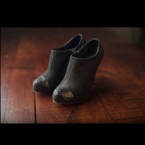 Rampage suede sequined booties