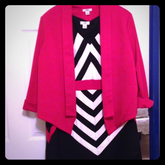 Cato Dresses & Skirts - black and red dress with matching red blazer