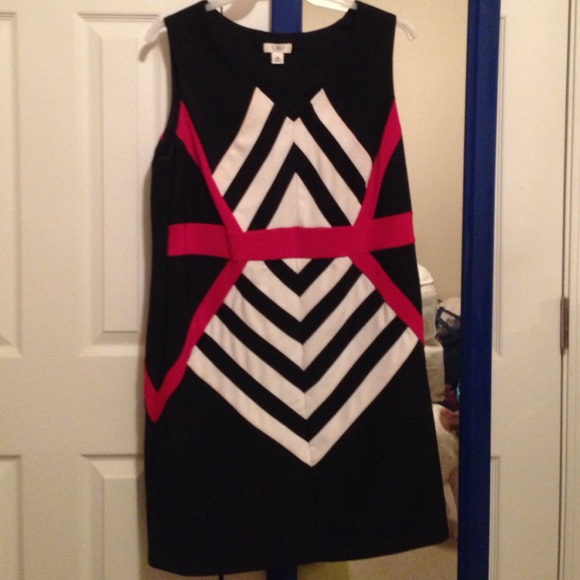 black and red dress with matching red blazer - Picture 2 of 3