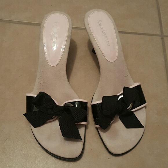 Black and pink shoes with ribbon, enzo Angiolini