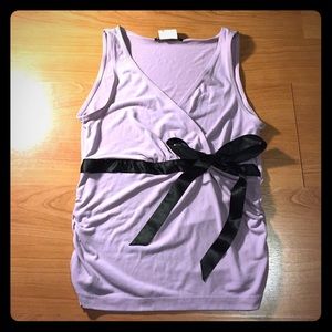 💜 purple top with black bow