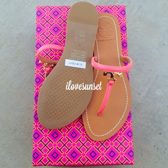 {Tory Burch} T Logo Flat Thong Sandals - Picture 3 of 4