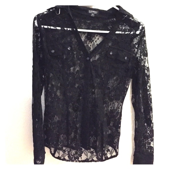 Express black see thru blouse