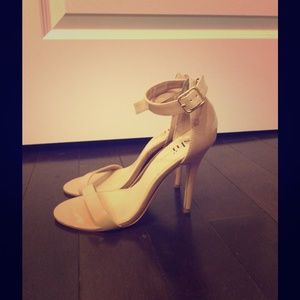 Nude Ankle Strap Heels