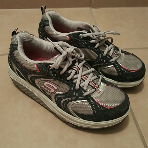 Dark grey and pink sketches shape ups sz 9