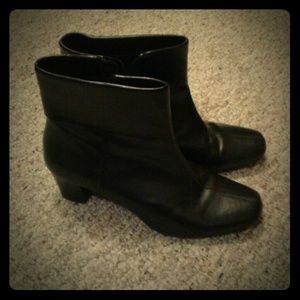Black leather boots