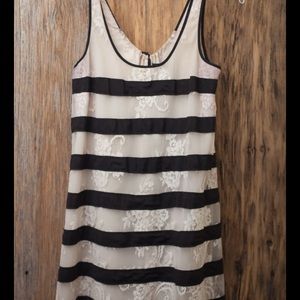 BCBG "Augustin" Striped lace tank dress