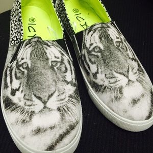 Black and white shoes