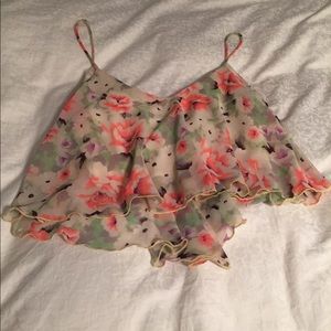 Floral girly crop top