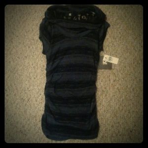 Black and gray striped shirt