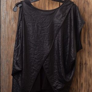 BCBG Maxazria black one shoulder top