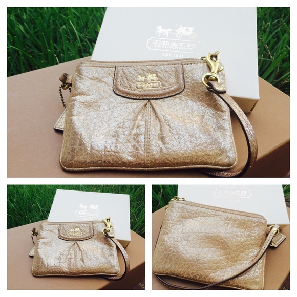 Coach gold wristlet