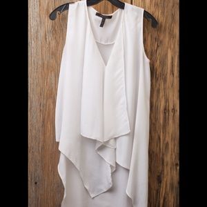 BCBG Maxazria white silk top