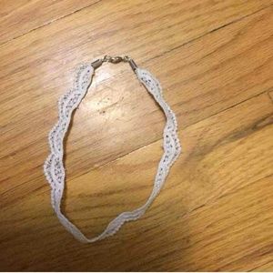 Lace choker+cross ring bundle