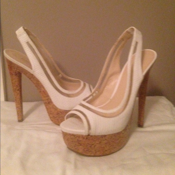 White, cork pumps