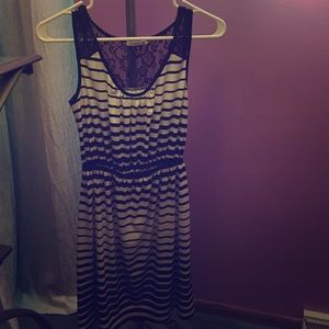 Black and white striped dress