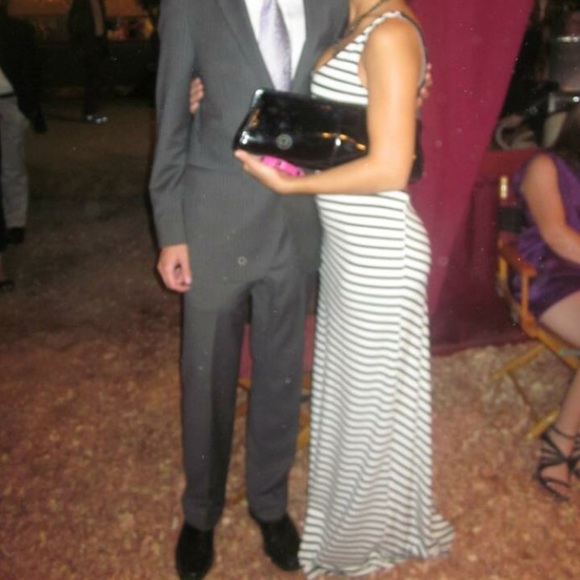 Black and white Striped Maxi dress