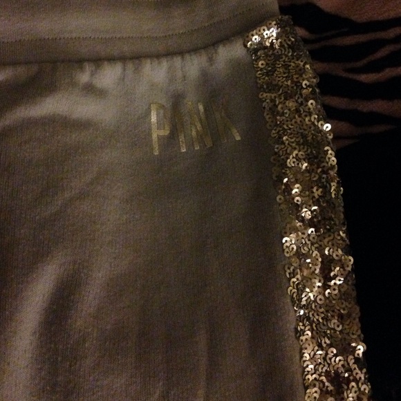 Blue gray/ sequin sweat pants vs