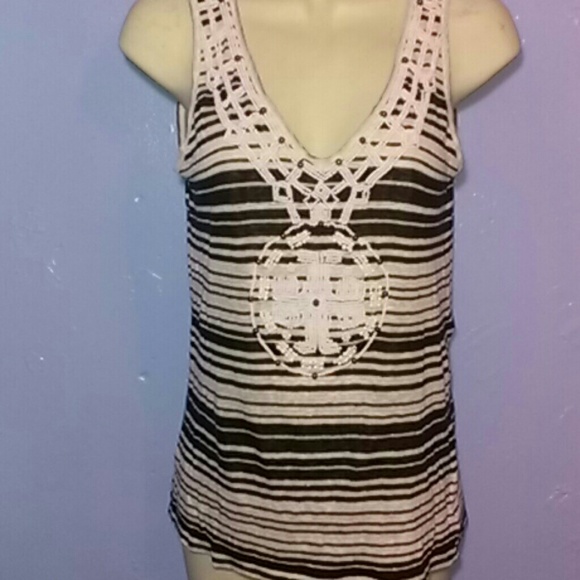 Tory Burch Tops - TORY BURCH TANK TOP-SIZE XS-BEADED FRONT