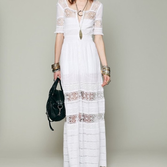 Free People Dresses & Skirts - Free People Mix in the Crochet Maxi Dress-see desc