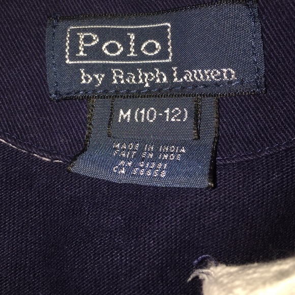 Navy, Yellow & White striped Polo shirt - Picture 3 of 3